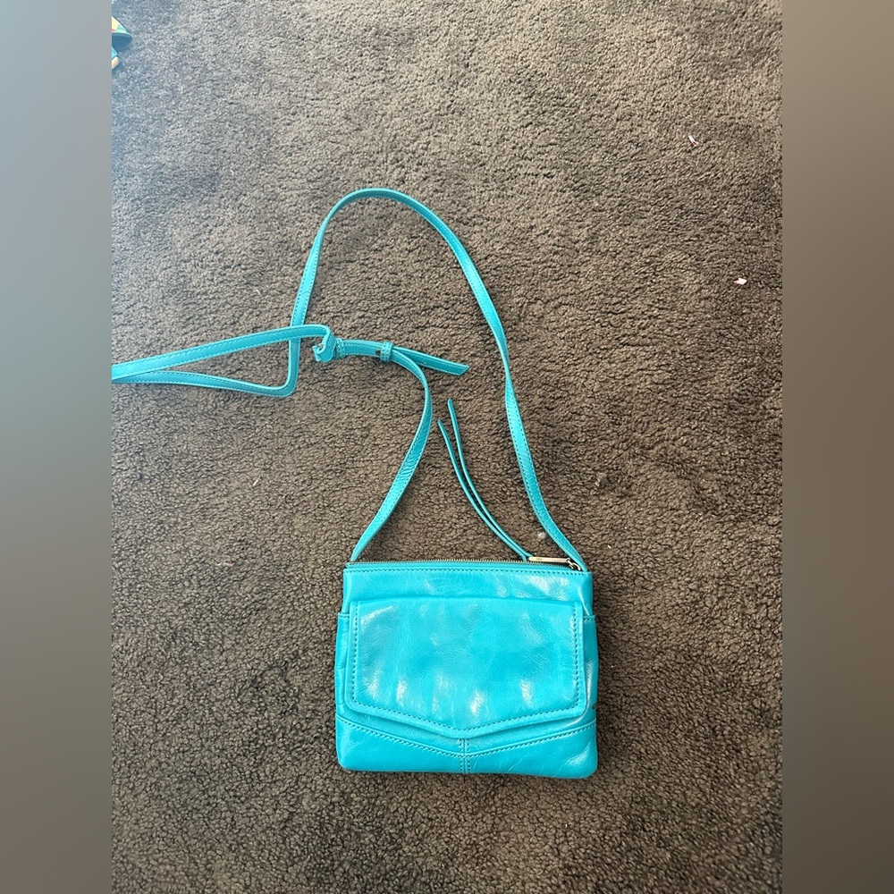 Blue cross body hobo bag